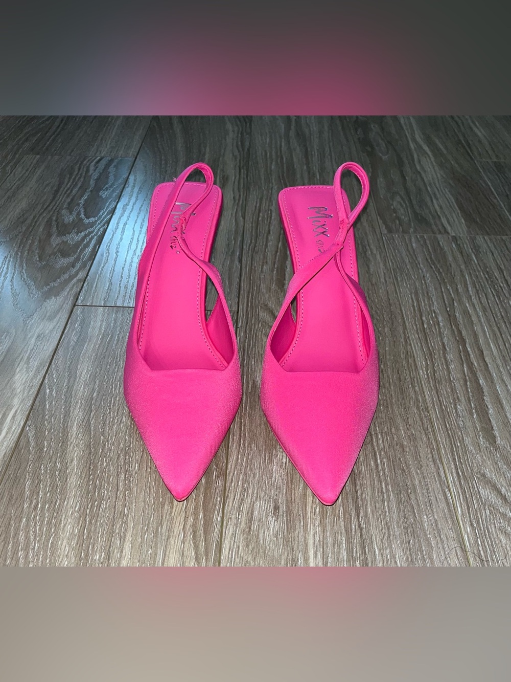 Mixx Shuz Hot Pink Pointed Slingback Flats